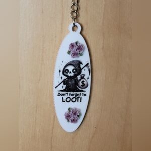 💀NEW 💀 Cute Grim Reaper Keychain with Floral Design